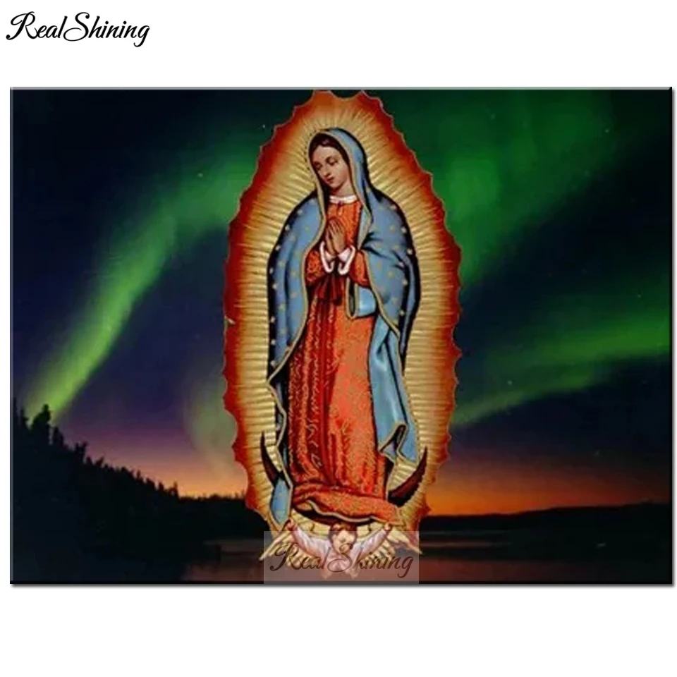 Aurora Landscape Diamond Painting Virgin Mary kids prayer Christian Christ DIY 3D Diamond Embroidery Maternal Love Child T547