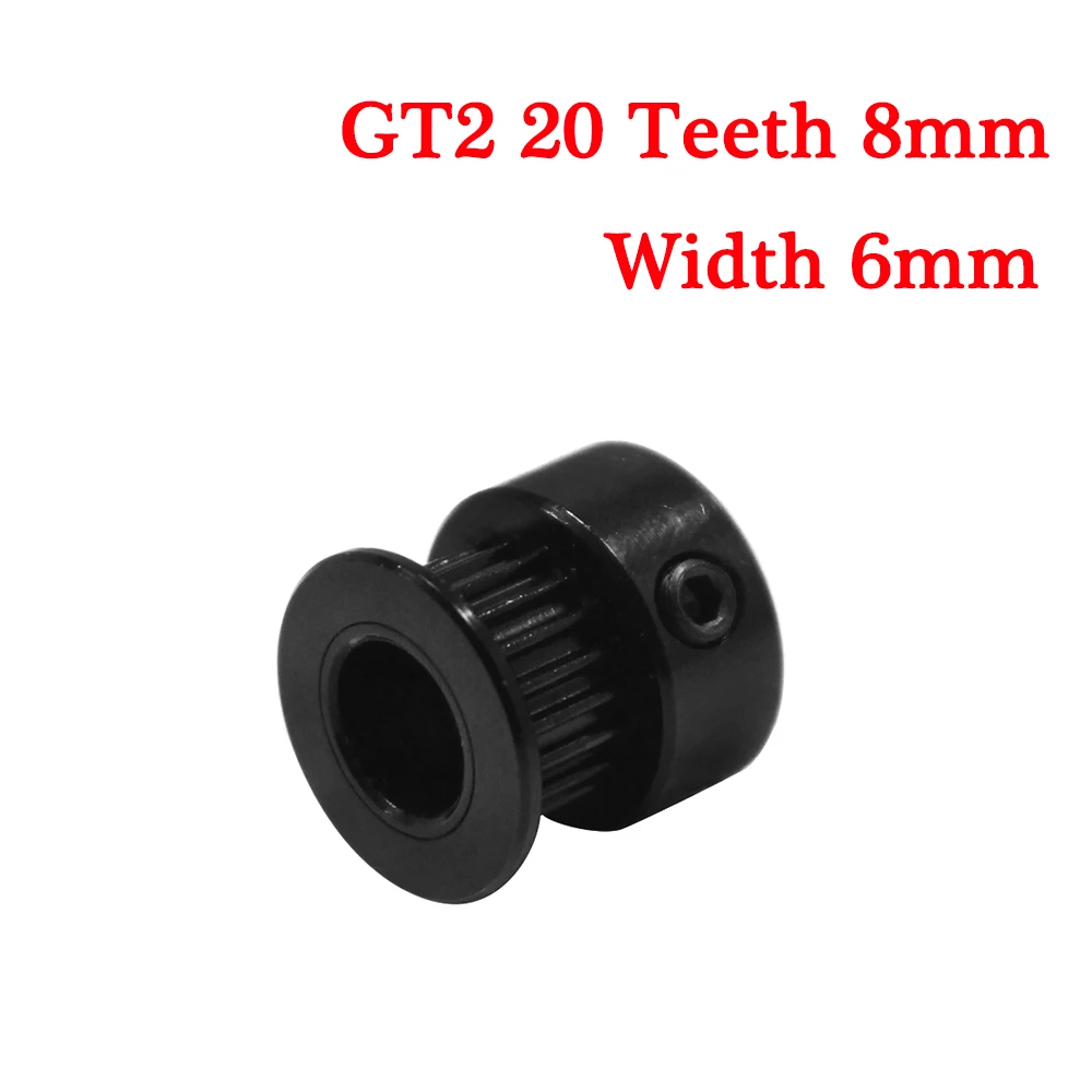 Część drukarki 3D Otwór 8 mm/5 mm Szerokość 6 mm Czarne koło synchroniczne GT2-20 Zębate koło synchroniczne Koło pasowe nbelt 2GT Okrągłe koło pasowe — zdjęcie 7