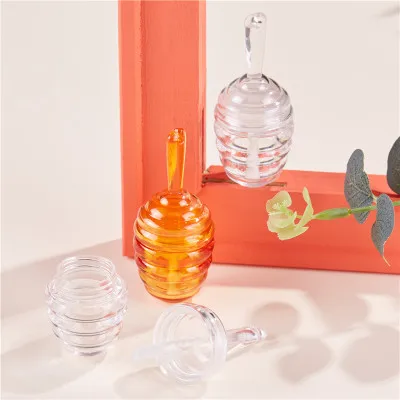 5ML Clear Amber Plastic Lip Gloss Tube Honey DIY Lip Gloss Containers Bottle Empty Cosmetic Container Tool With Brush New