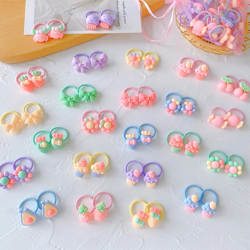 

40PCS Suitable For Children With Less Hair Headwear Kids Elastic Hair Bands Princess Hair Ties Girls Accessories Baby Headdress