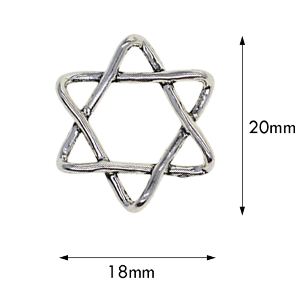 100Pcs Retro Star Of David Charms Pendants Beads Charms for DIY Bracelet Necklace Jewelry Making