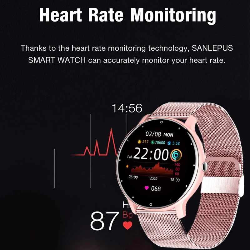 LIGE 2025 Smart watch Ladies Full touch Screen Sports Fitness watch IP67 waterproof Bluetooth For Android iOS Smart watch Female