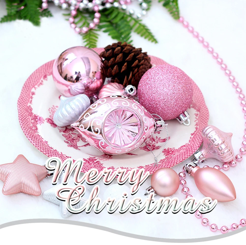 Christmas Sliver Powder Ball Christmas Mixed Set Ball Christmas Hanging Ornaments Christmas Home Decoration