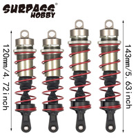 4Pcs Shock Absorber 120mm Front 140mm Rear Metal Damper Suspension for HPI TROPHY FLUX 107016 1/8 RC Racing Car Truggy ZD Racing