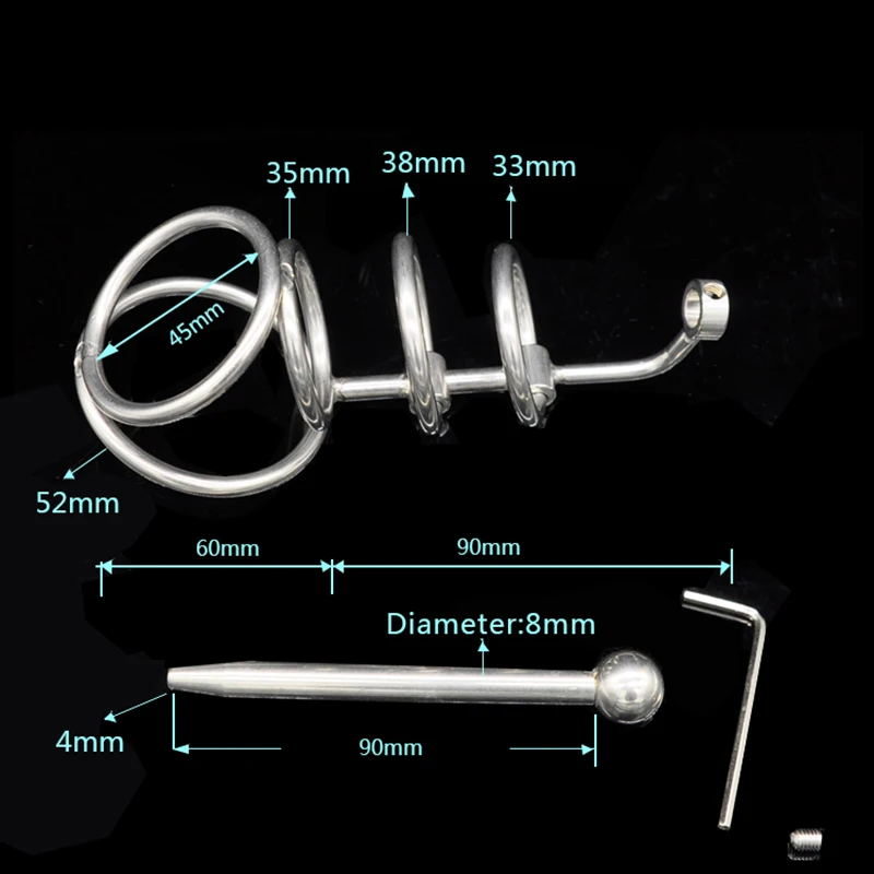 CHASTE BIRD New Stainless Steel Male Metal Chastity Device with Urethra Catheter Plug Cock Cage Penis Belt Sex Toy BDSM A079