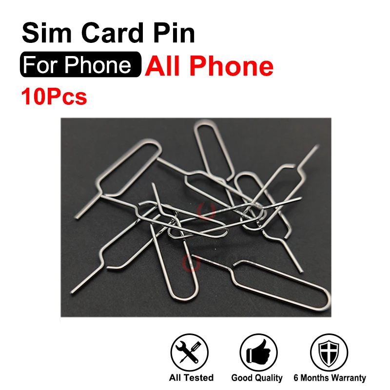 10Pcs Sim Card Tray strumento chiave ago Pin aperto per superficie per iPhone per Huawei per telefono cellulare universale