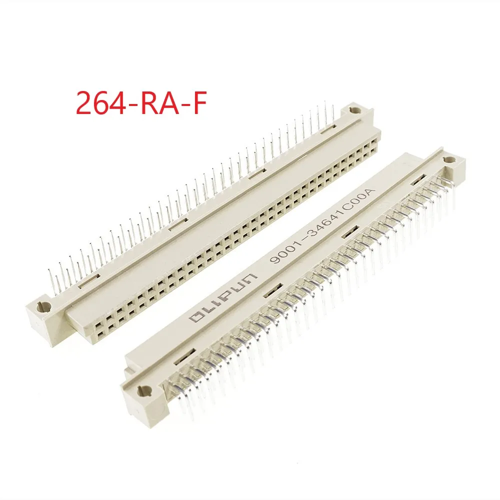 RTCECS 1 Piece Backplane Connector DIN 41612 Dual Row 64 Pin Male Header Receptacle Female Sockets Pitch 2.54mm 2x32 P