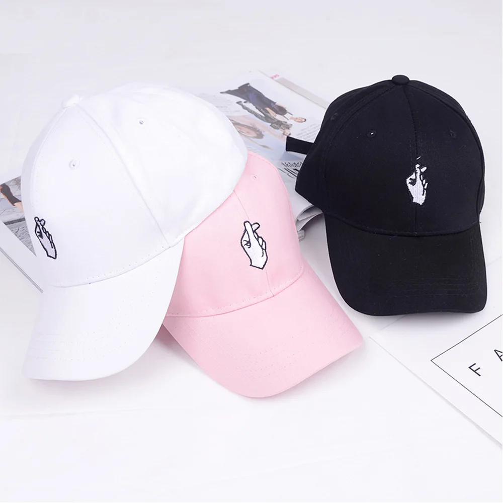 Pink Hat Men Women Baseball Cap HipHop Curved Snapback Love Finger Gesture Adjustable Baseball Cap 2024 summer sunhat