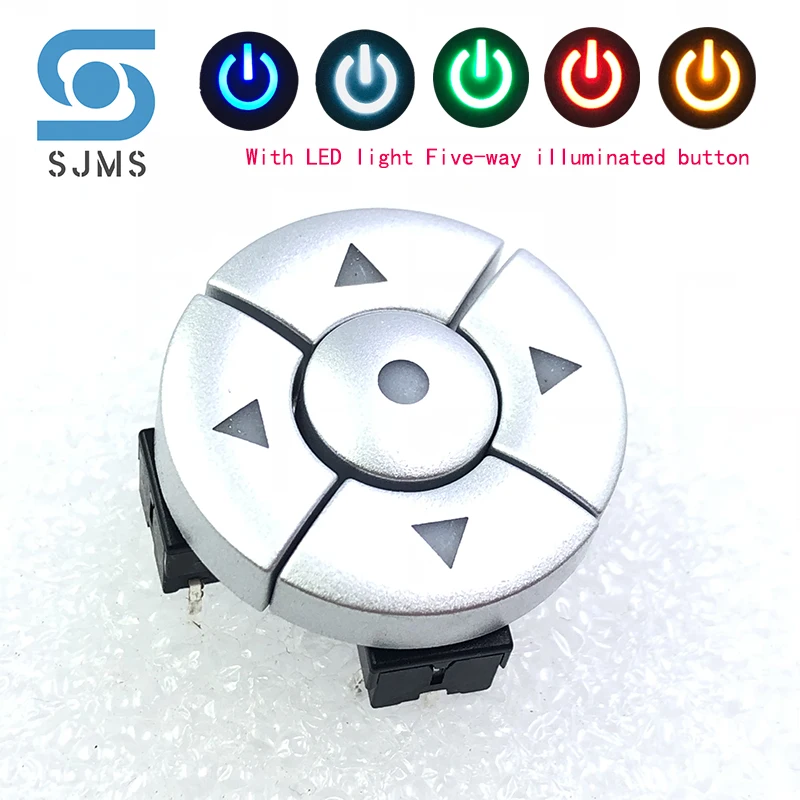 5pcs/1set 5 way direction Combination With Light Switch with Arrow Dots button 8*8 mm DIP 6 Pin Micro Tactile Button switch