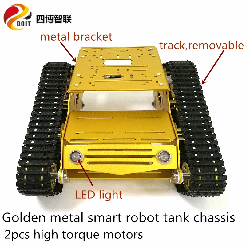 

DIY 2WD Metal Tank Chassis Kit 7kg Load Smart Crawler Vehicle Robot Platform + 2pcs 9V 150rpm DC Motor Unassembled Education Toy