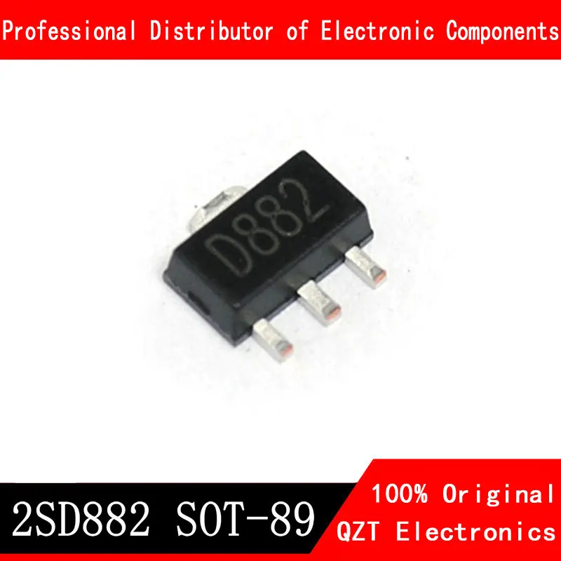 

100PCS D882 SOT89 2SD882 SOT-89 30V/1.5A/30W 882 SOT SMD transistor