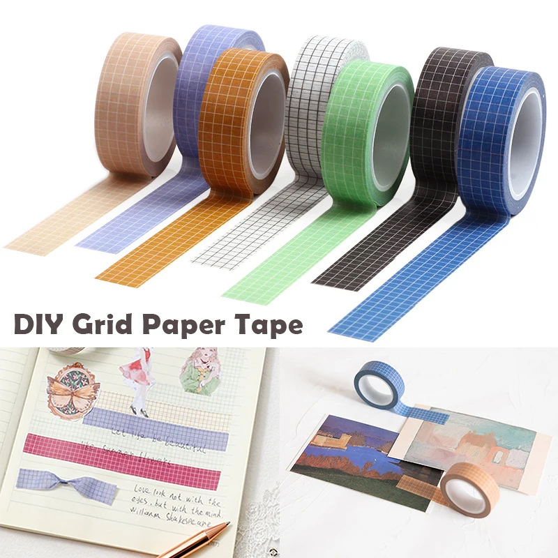 Grid Paper Tape Masking Tape Adhesive Tapes Stickers Stationery Tapes Decorative Adhesive Office Supplies xqmg Stickers Stamping