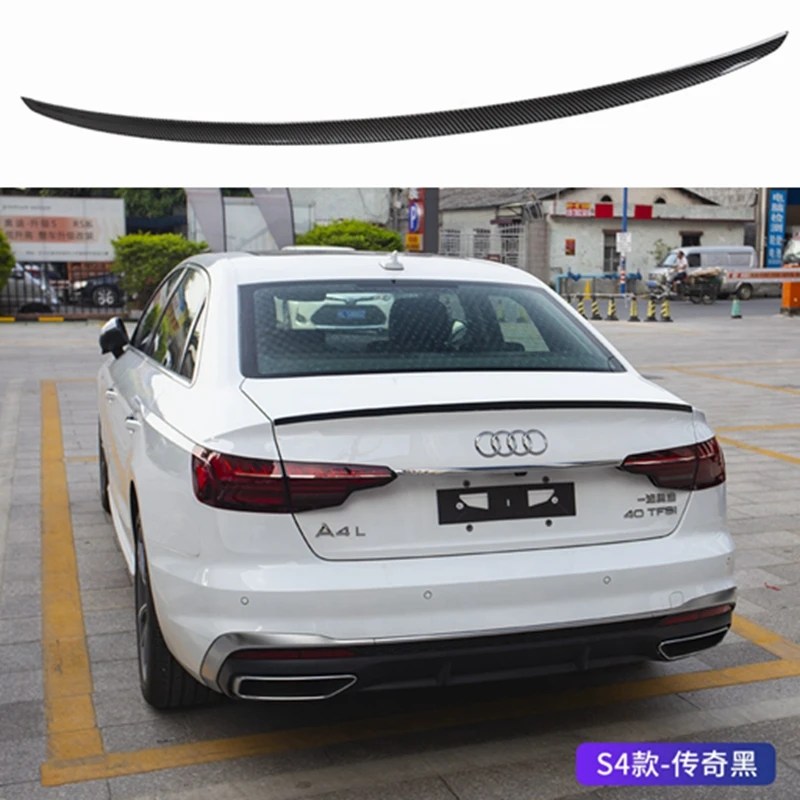 S Style Carbon Fiber Rear Trunk Luggage Compartment Spoiler Car Wing for Audi A4 B9 S4 S-line 2017-2020