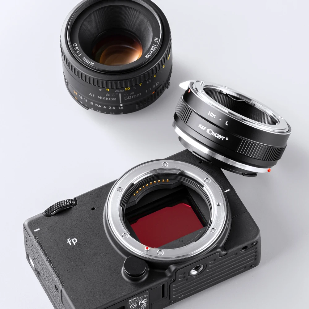 K&F CONCEPT Nik-L F AI Lens to L Mount Adapter Ring for Nikon F AI lens to Sigma Leica Panasonic L mount Camera