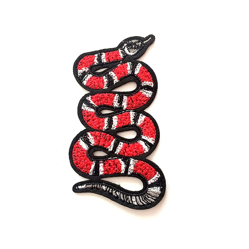 Red Snake Patch Sewing On Embroidered Patch for Jacket Clothes DIY Apparel Accessories NO GLUE BACK Sewing Applique