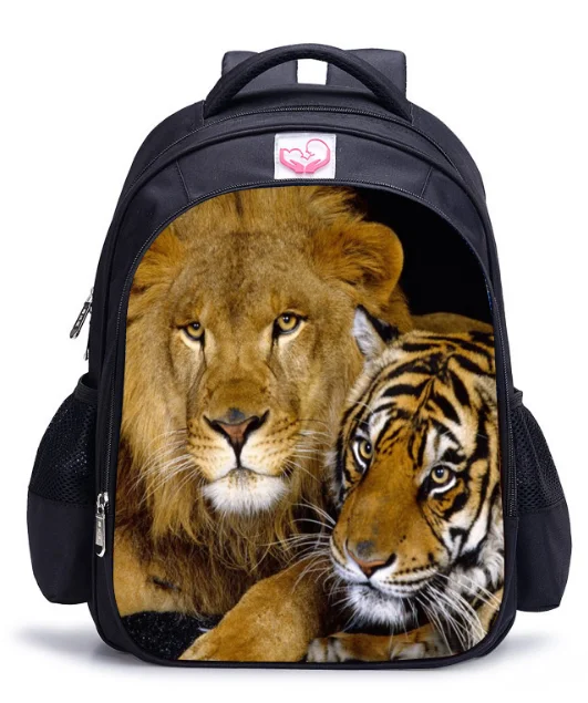 Animal Lion Tiger Kids Backpack Travel Backpacks Boys Tiger Printing Backpack Child Bagpack Children School Bags For Teenagers