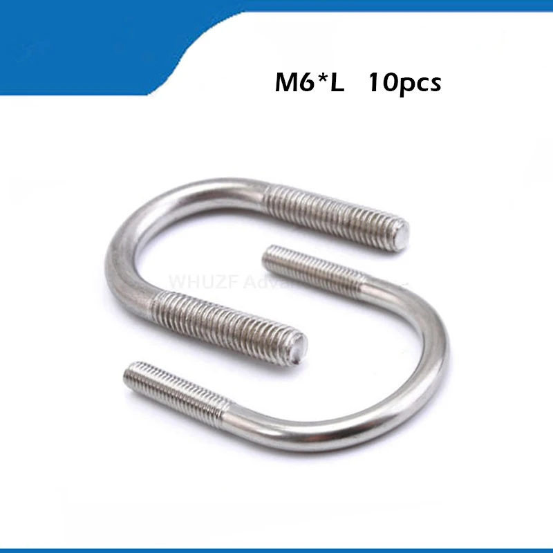 U bolt 10pcs/lot Stainless steel clamp U bolt U-bolts M6*8/10/12/14/16/18/20/22/25/27/33/38/42/45/48/51/57/60 M6 U bolts