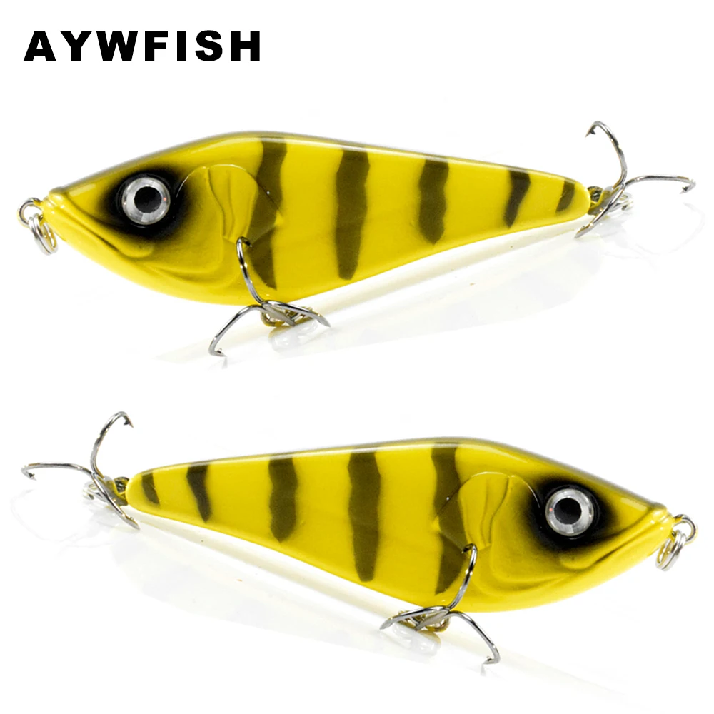 

AYWFISH Jerkbait Small Sinking Hard Plastic Body Bass 75mm 13.5g Jerk Bait Musky Killer Wobbler Fishing Lure Mini Pike Tackle