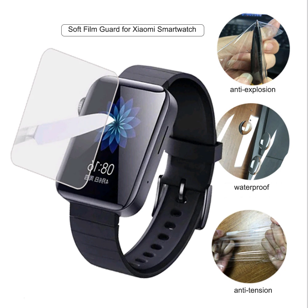 Protective Clear Film Guard Screen Protector For Xiaomi MI Smart watch Soft Full Cover Anti Explosion Anti-shatter not glass