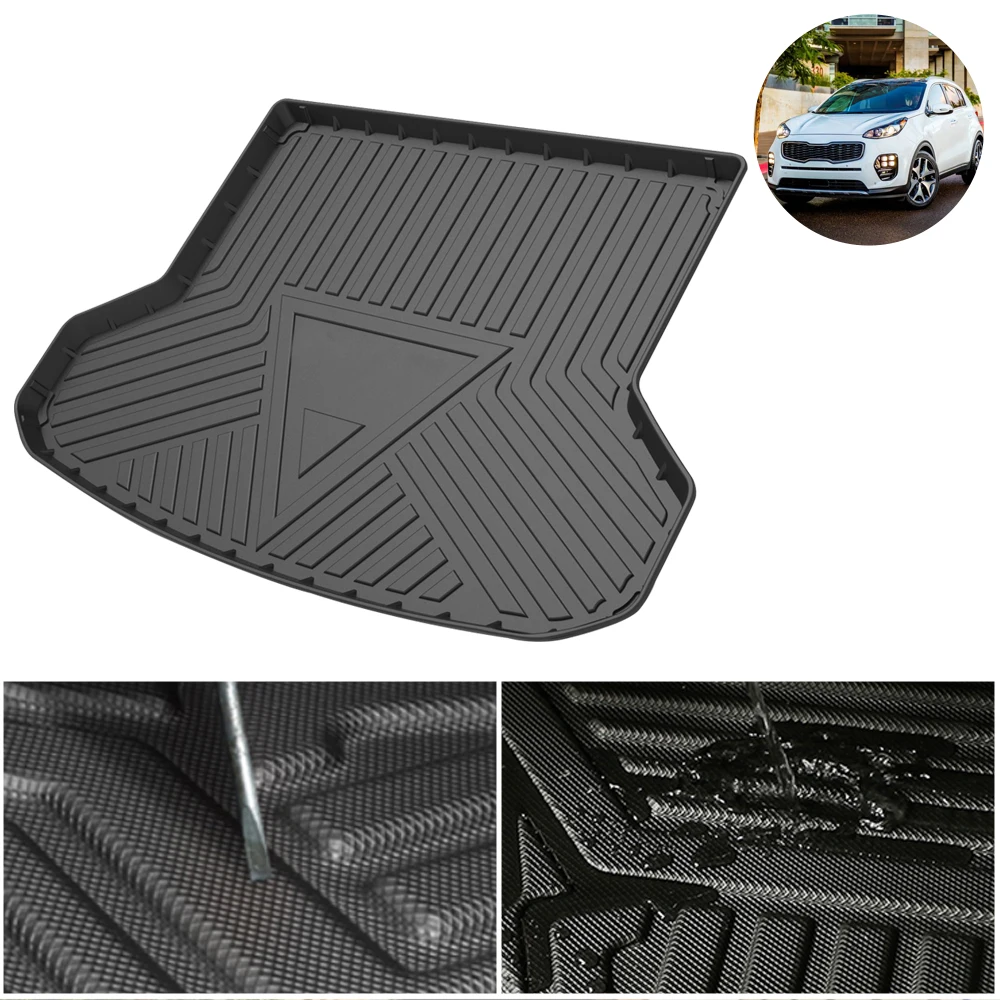 Trunk Mat For Kia Sportage 2017 2018 2019 2020 2021 Car Waterproof Non-Slip Custom Rubber 3D Car Accessories