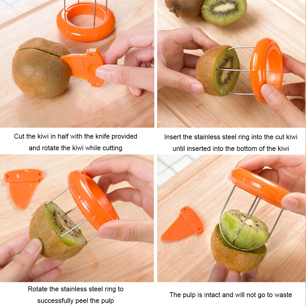 Detachable Kitchen Kiwi Peeler Creative Fruit Peeling Knife Dedicated Dividing Household Tool Optional Accessories Two-Color