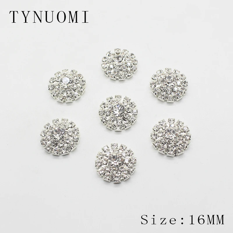 10Pcs/Set 16MM Round Rhinestone Buttons, Decorative Ornaments At The Floral Center Hand-Work DIY Craft Decoration Accessories