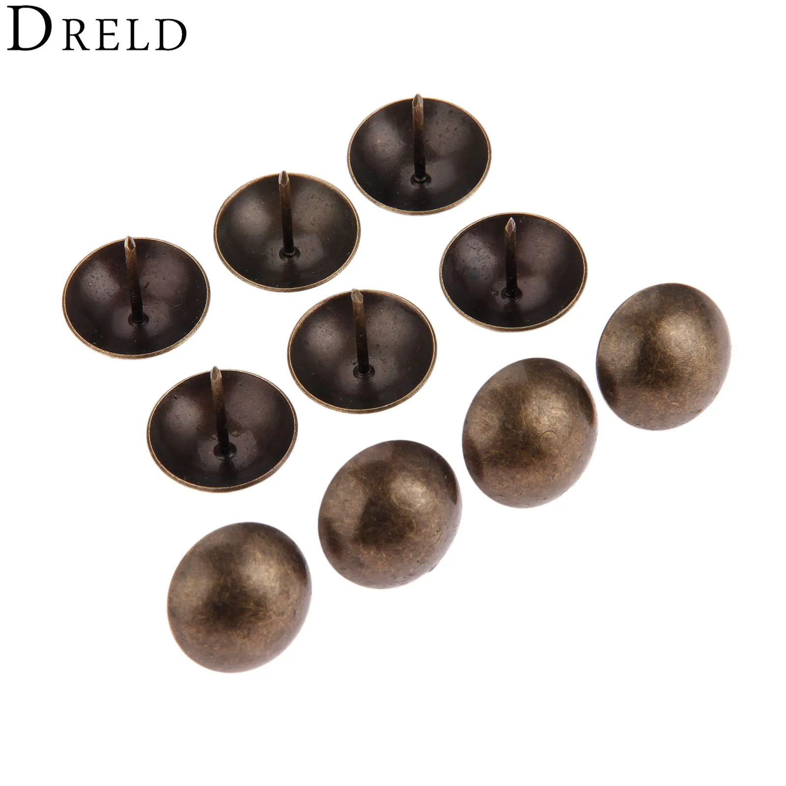 DRELD 10 Chiếc 25*25Mm Sắt Bọc Móng Tachas Trang Sức Tặng Cửa Sofa Nội Thất Trang Trí Độ Bám Bông pushpin Đồng Cổ