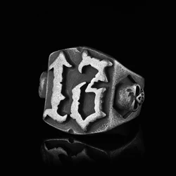 Punk rock Fashion Number Ring Man Style Stainless Steel Rings For women Retro Wedding Custom Jewelry OSR452