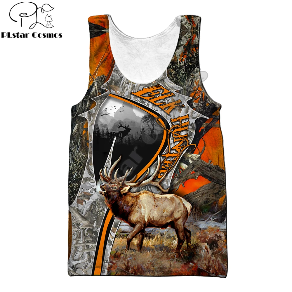 

Beautiful Animal Elk Hunting 3D Printed Men vest Summer Harajuku Sleeveless T-shirt Unisex Casual Polyester tank tops BX-033