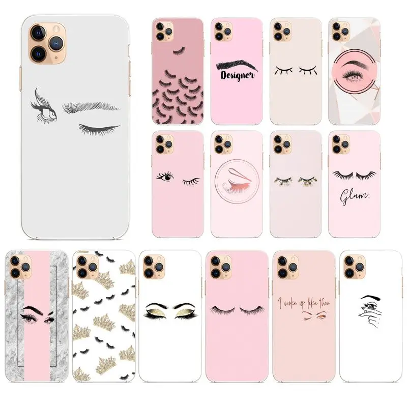 MaiYaCa eyelash Makeup Lip Painted Phone Cover for iphone 13 SE 2020 11 pro XS MAX 8 7 6 6S Plus X 5 5S SE XR cover