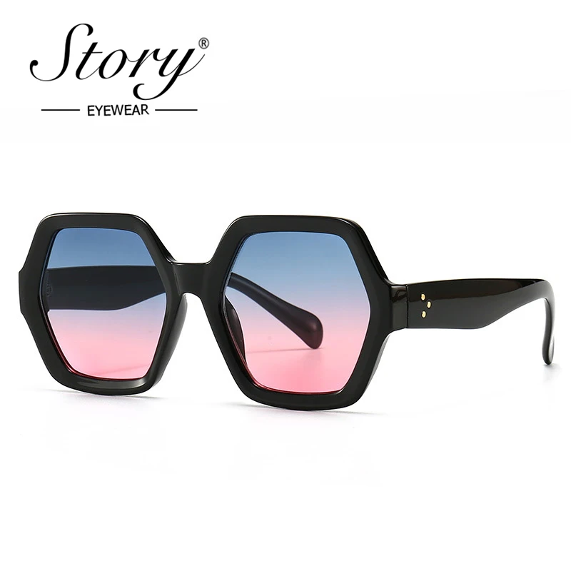 

STORY Vintage Oversized Sunglasses Women Men 2020 Luxury Brand Design Retro Polygon Square Sun Glasses Shades for Female S20807G