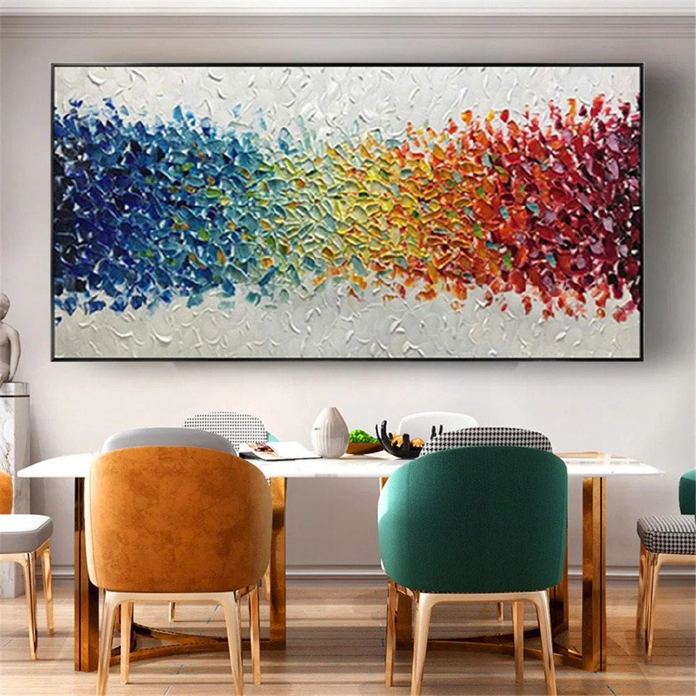 

100% Hand-painted Landscape Oil Painting On Canvas Drawing Large Abstract Art Decor Picture For Living Room Wall Flowers Pendant