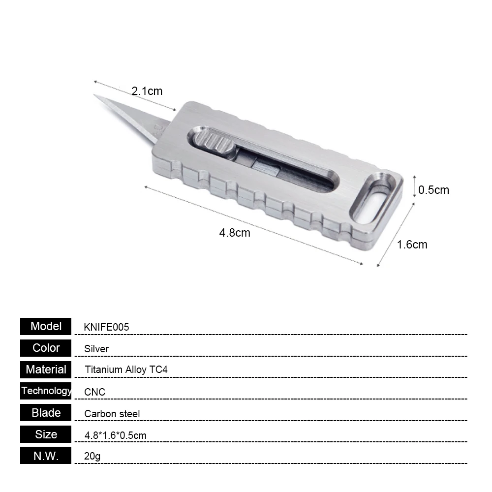 Utility Titanium Alloy Pocket Knife Mini EDC Engraved Self-Defense Key Chain Knife High Strength Corrosion Resistance Box Cutter