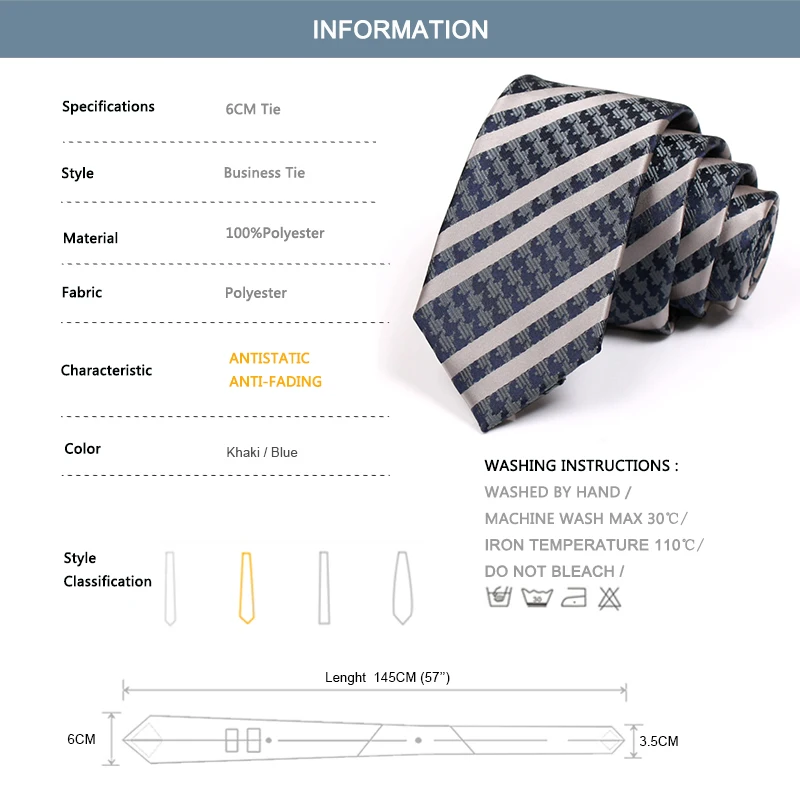 New Design Men's 6CM Striped Tie High Quality Business Suit Work Neck Tie For Men Fashion Formal Necktie Male Slim Ties Gift Box