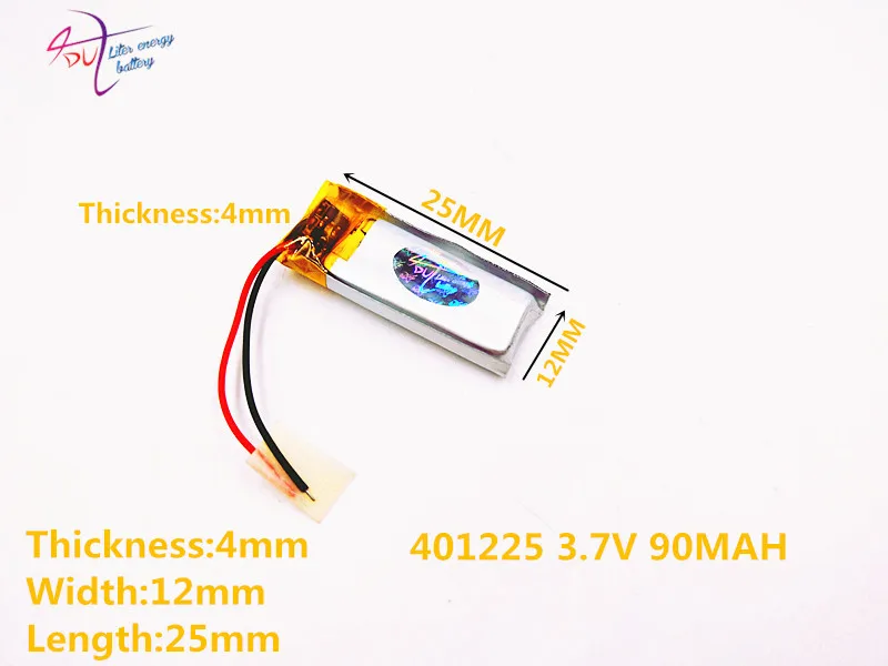 بطارية بوليمر ليثيوم أيون 90 مللي أمبير ، 3.7 فولت ، طاقة 401225 381225 لتر ، جودة CE FCC ROHS MSDS