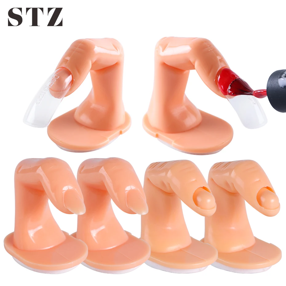 STZ Professional Fake Nail Art Finger Practice Model Manicure Training False Hand Gel Polish Display Tools Plastic Acrylic NJ209