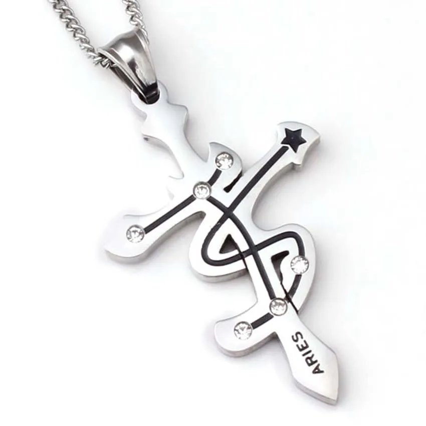 

KFT Charms Twelve Constellation Stainless Steel Pendant Necklace Aries Taurus Cancer Leo Libra Chain Pendant Necklace For Women