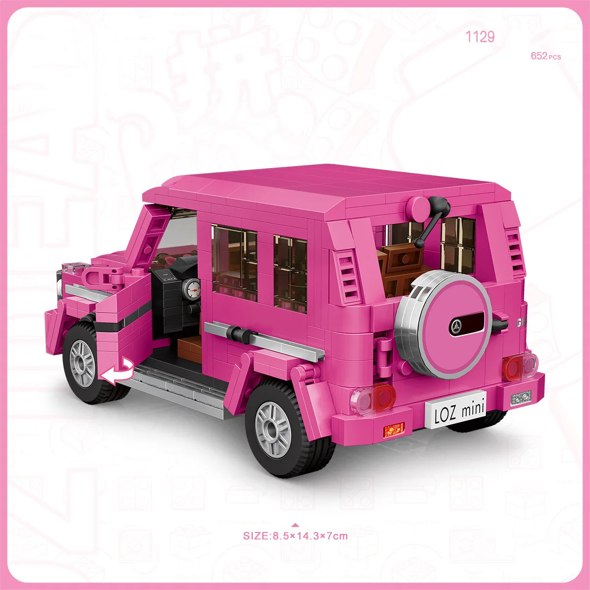 Creative City Pink Vehicle Mini Block Benz G63 Construction Model Orv Building Bricks Suv Car Educational Toy For Children Gift