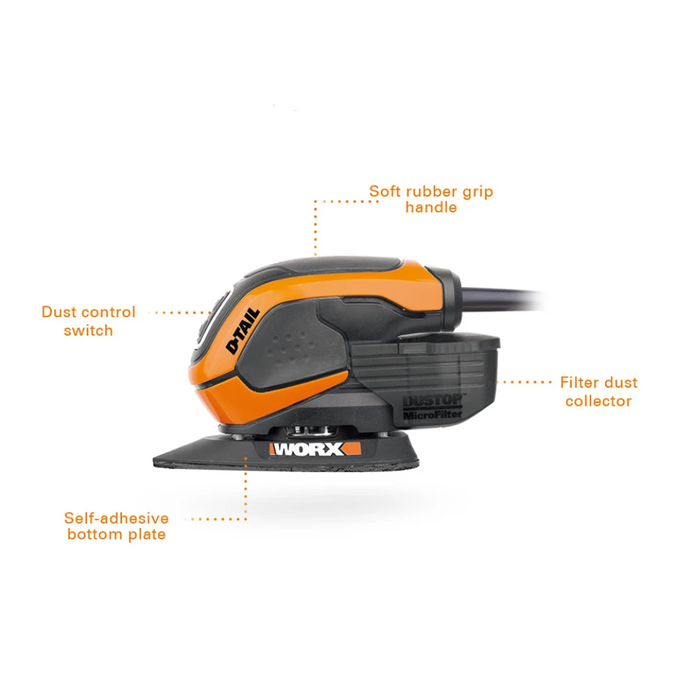 Worx WX648 мышь мини шлифовальный домашний Многофункциональный полировальный станок 65 Вт шлифовальный станок электроинструменты + сумка для