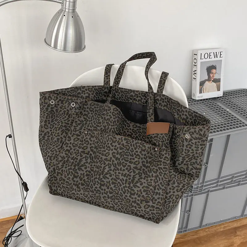 NEW Women Bag Woman Handbags Leopard Casual Tote Shopping Bag Vintage One Shoulder Bags Women Handbags Fashion 2021 Casual