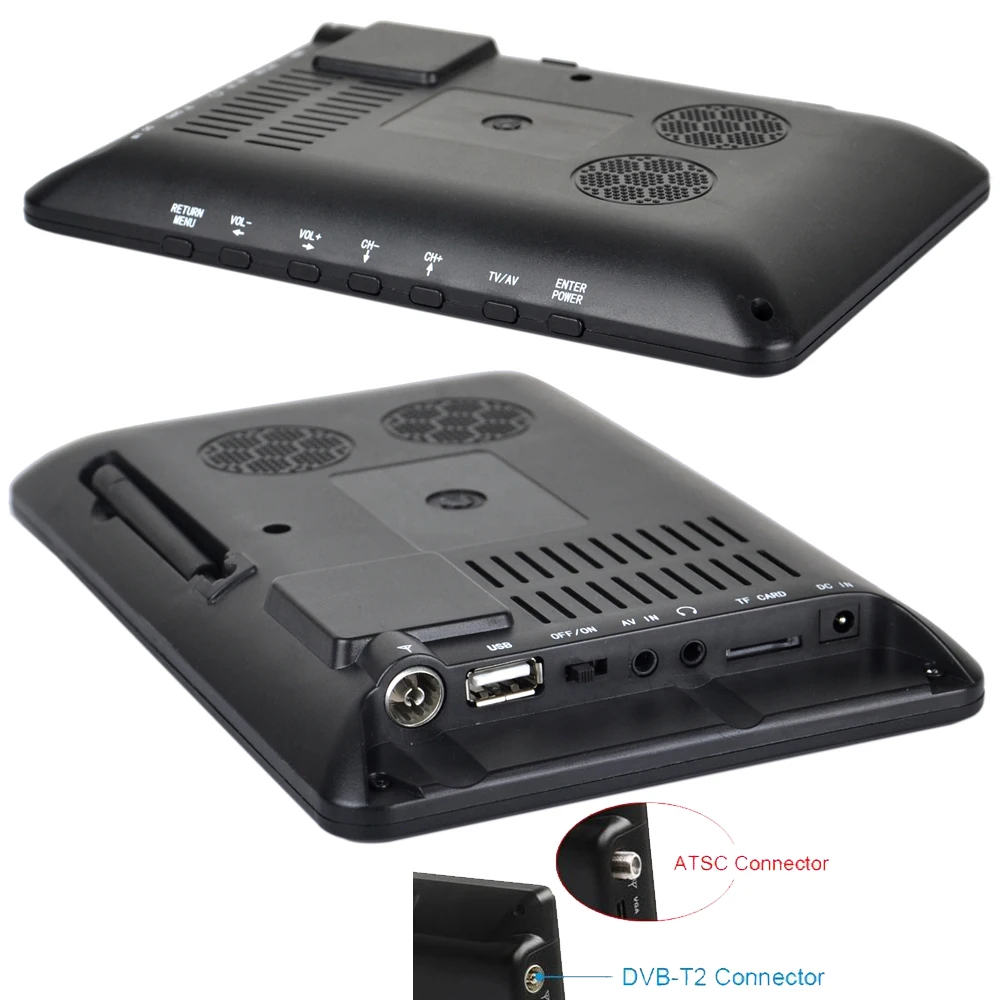 Leadstar 9インチポータブルテレビatsc tdtデジタルテレビアナログミニテレビ用屋外サポートusb tf pvr MP4 H.265 AC3