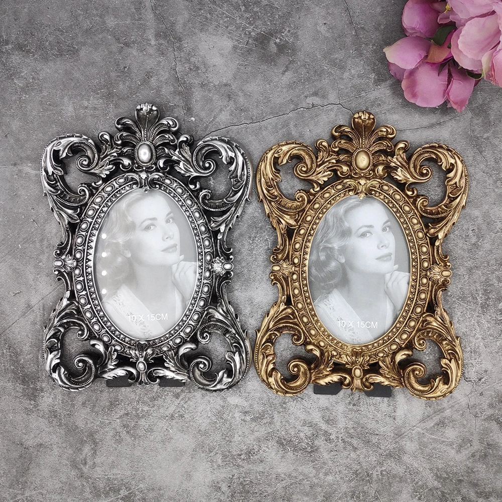 

European-Style Soft Ornament Frame, Old Classical Resin Picture Frame, Court Swing Table Three-Dimensional Carved Photo Frame