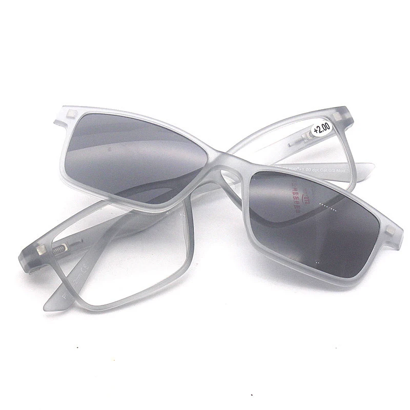 TR90 Clip On Polarized Sunglasses Lens Reading Glasses Magnifier Women Men Magnet Cover Presbyopic Spectacles Reading Sunglasses image 2