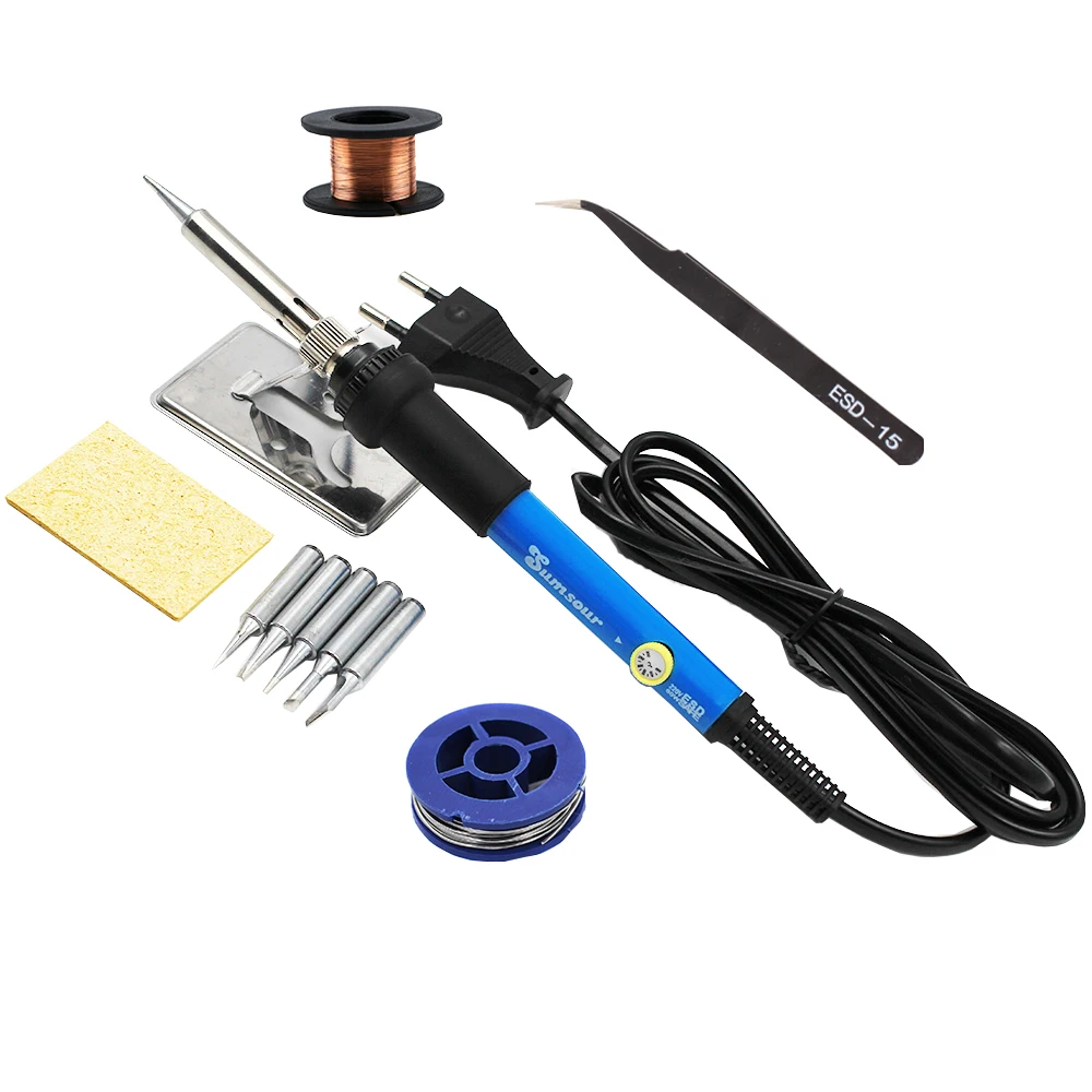 Adjustable Temperature Electric Soldering Iron 220V 110V 60W 80W Welding Solder Rework Station Heat Pencil Tips Repair Tools