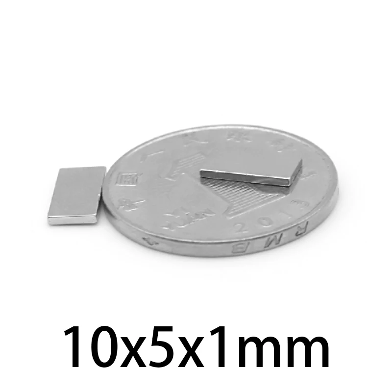 10x5x1 magnete per terre rare spessore 1mm piccolo blocco rettangolare 10x5x1mm magnetico permanente al neodimio magnet10 * 5*1