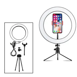 Ring Lamp Flash Led Light USB Photography Lighting Lamp for Camera Smartphone Studio live streaming Dimmable 6 8 10 inch