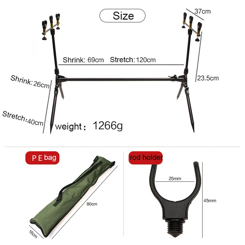 Fishing Rod holder Adjustable Retractable Carp Pod support Fishing Pole Stand Tackle Accessory Bracket Carp for fishinPesca