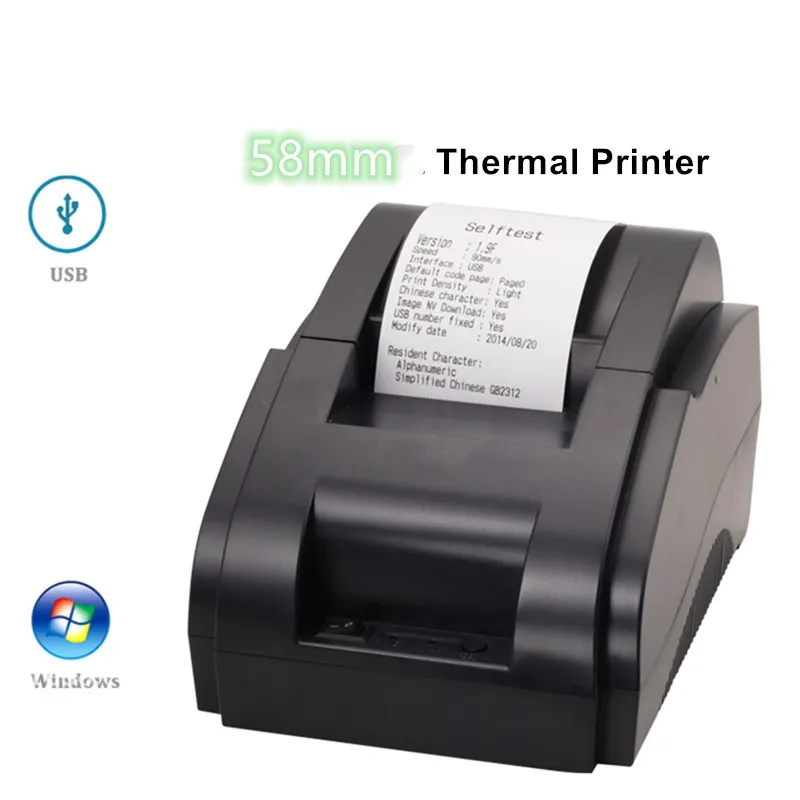 Wholesal High quality 58mm thermal printer Bill receipt machine printing speed 90mm / s USB interface