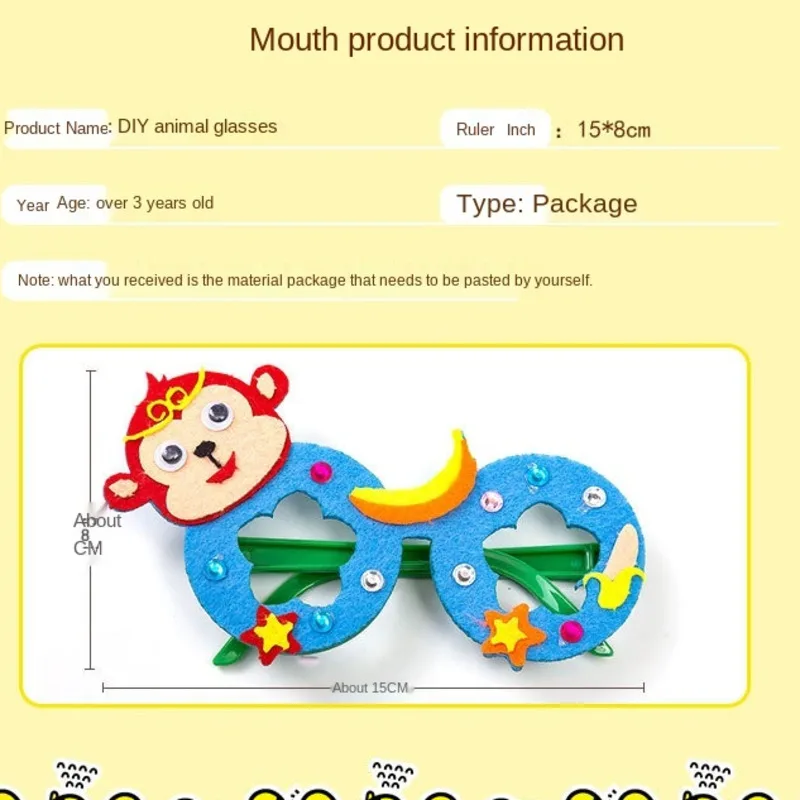 Children's Day Creative Cartoon Glasses Educational Toys Handmade Party DIY Girl Boy Gifts Manual Three-dimensional Paste