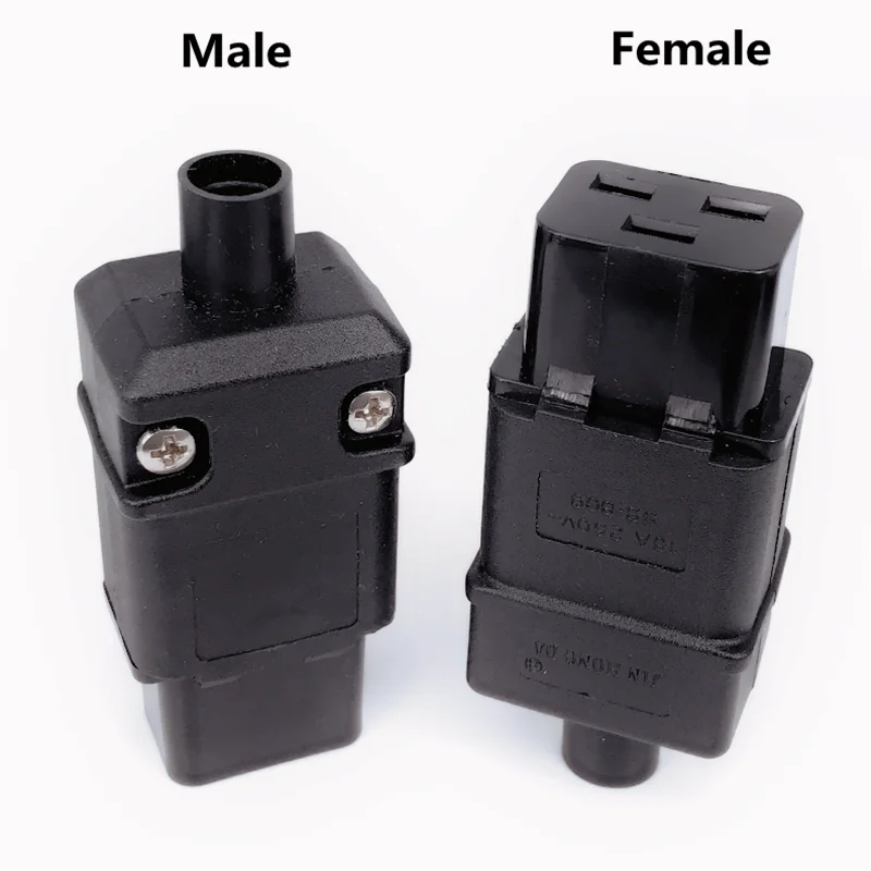 Universal 250V 16A Standard IEC320 C20 C19 AC Electrical Power Cable Cord Connector PDU Removable socket plug